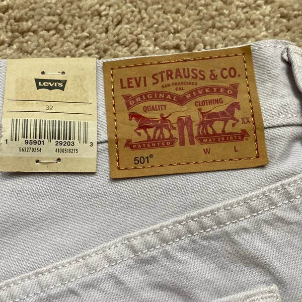 Levi’s 501 Shorts‎ High Rise Cutoffs Denim 100% Cotton Washed Lilac Size 32 - Image 8