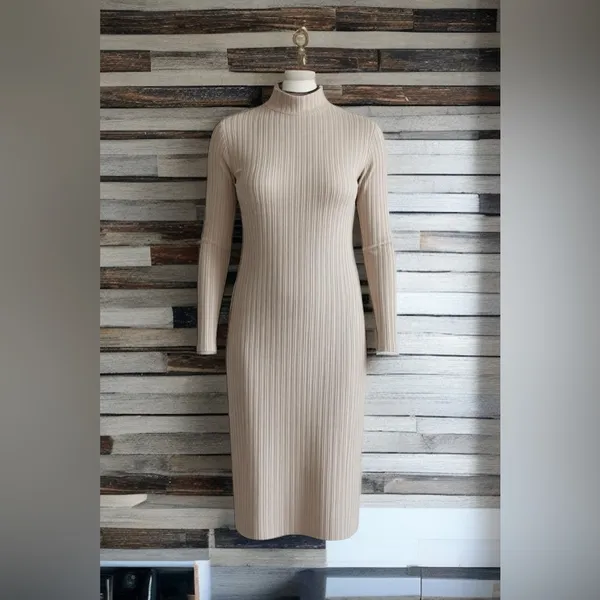 Steve Madden Maya Elegant Cream Long Sleeve Dress - Image 2