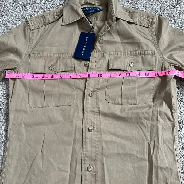 NWT Vintage Ralph Lauren Desert Explorer Maxi Dress Button Up Long Sleeve Tan - Image 5