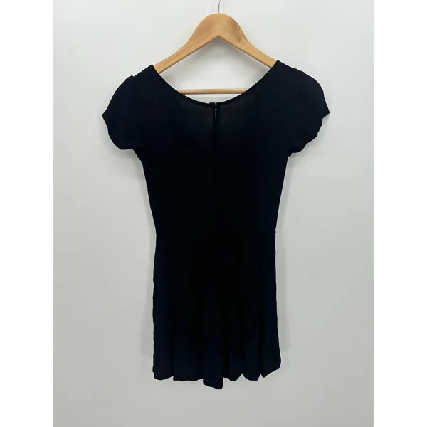 Reformation Black Mini Dress‎ Size S V Neck Dark Whimsigoth Emo Fairy Grunge - Image 2
