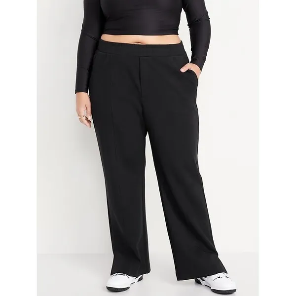 Old Navy Active Dynamic Fleece Wide Leg Pants High Rise Black Size XL Pockets - Image 7