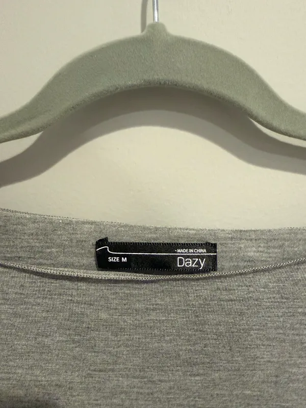 Grey Off the shoulder Shein Long sleeve crop top - Image 2