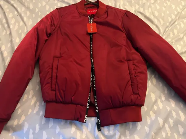 Maroon guess bomber jacket  - Image 5