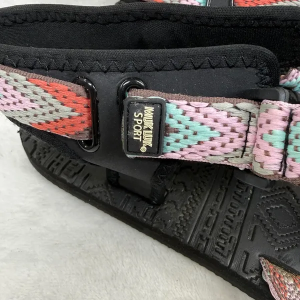 Muk Luks Sport Strappy Sandals Womens‎ Multicolor Chevron Boho Outdoor Sandals 9 - Image 3