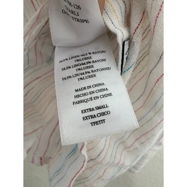 Rails Charli Shirt Size XS Oahu Stripe Metallic Linen Lightweight Button Down - Image 7
