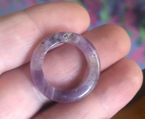 Amethyst Handcrafted genuine stone band ring 6 - Image 4