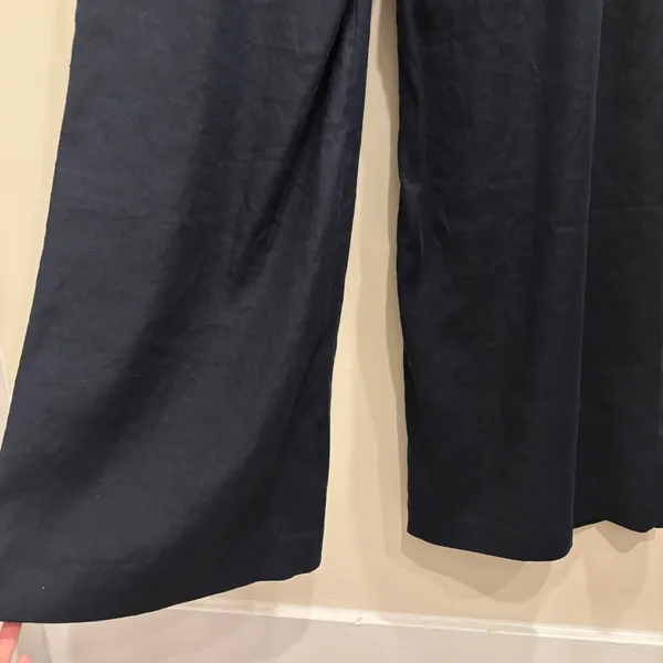 Maeve Avery Wide-Leg Pleated Trousers Navy Linen‎ Blend Small NEW Minimalist - Image 10