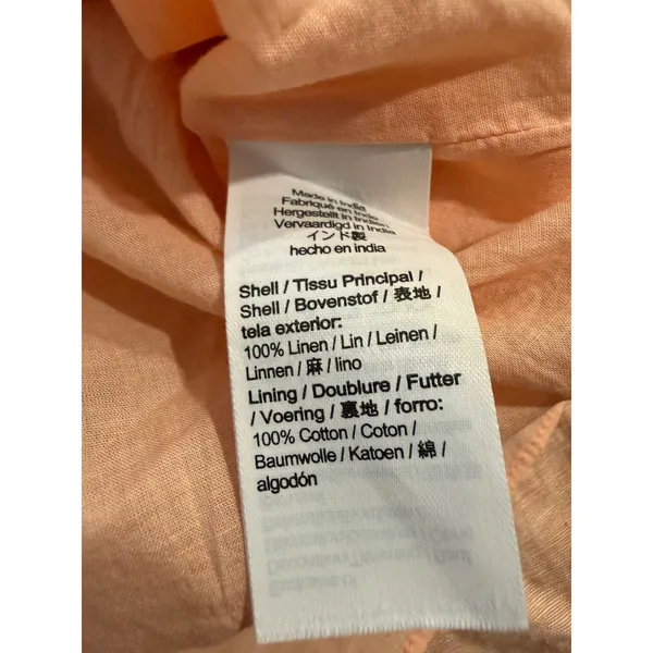 J.Crew Womens Linen Smocked Tube Top Mini Skirt Peach BG546‎ XS New - Image 7