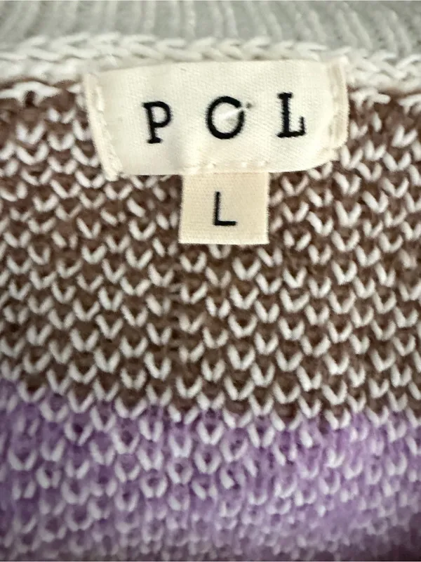 Pol x Anthropologie V Neck Studded Geometric Oversized Knit Sweater Large - Image 7