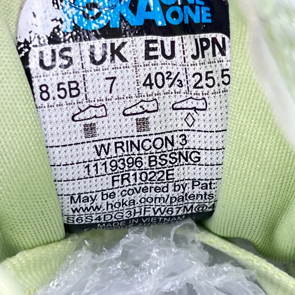 Hoka Rincon 3 Womens 8.5 Running Shoes Lime Green Blue (black spot was silicone) - Image 2