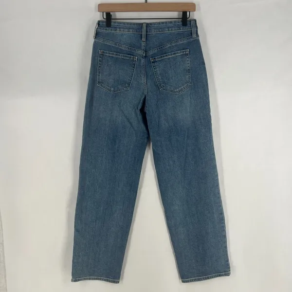 Old Navy High Waisted OG Loose Jeans Womens‎ 2 Blue Denim Whiskered Mid Rise - Image 6