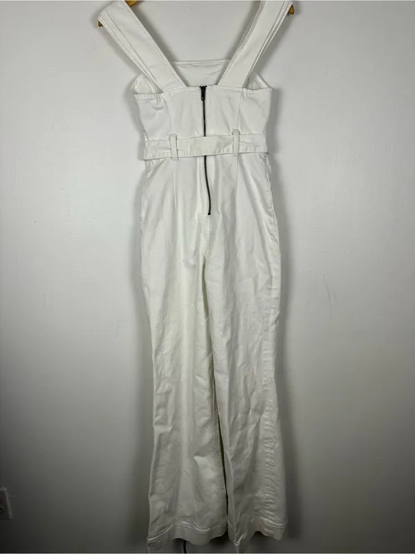 Alice + Olivia White Jean Belted Gorgeous Jumpsuit Women’s Sz 25 - Image 10