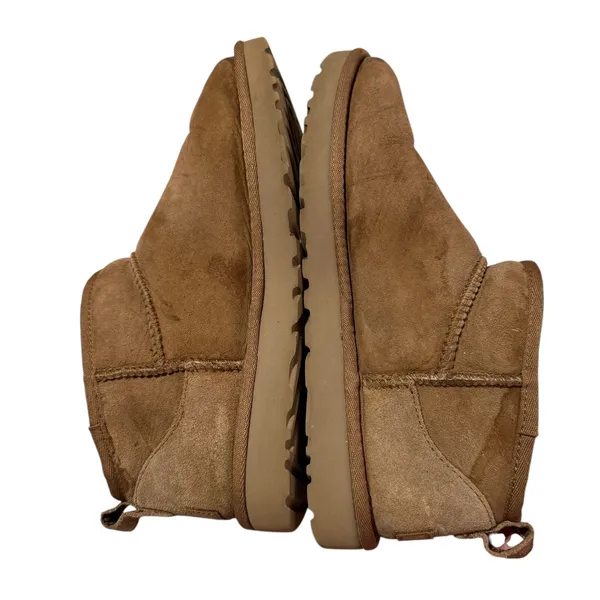 UGG Classic Ultra Mini Chestnut Suede Sheepskin Winter Ankle Boots Womens Size 9 - Image 3