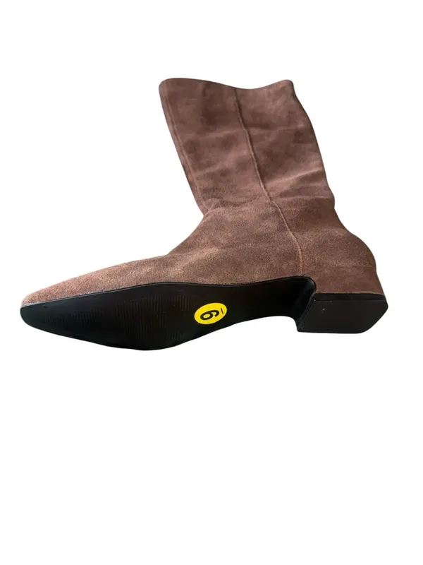 NWT Jason Wu Boots Petrie Chocolate Brown Suede Tall Low Block Heel - Image 5