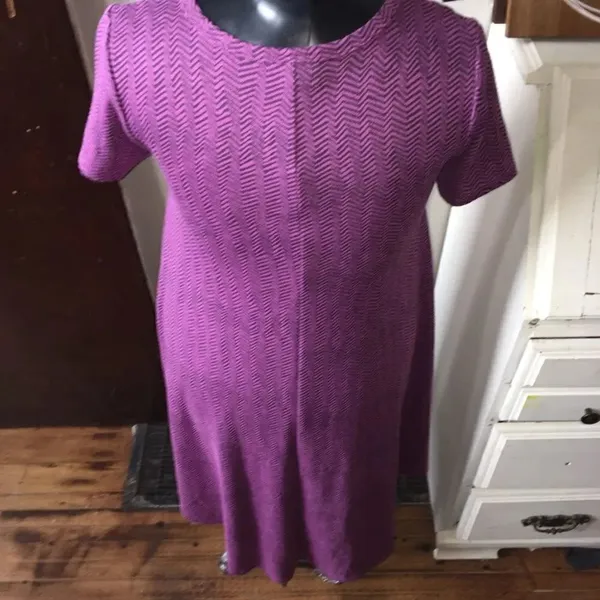 Lularoe Carly purple chevron XXS swing hi-low dress - Image 2