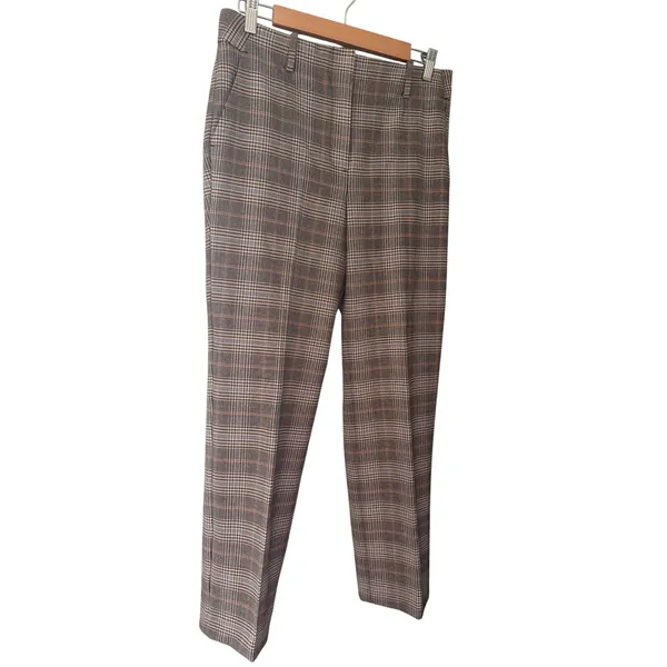 Talbots Southampton Pant 6P Plaid Straight Leg Trousers Petite Brown Blue Preppy - Image 5