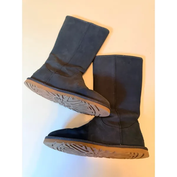 UGG Boots Womens 5 Blue Bailey Button‎ Triplet Tall Suede - Image 2