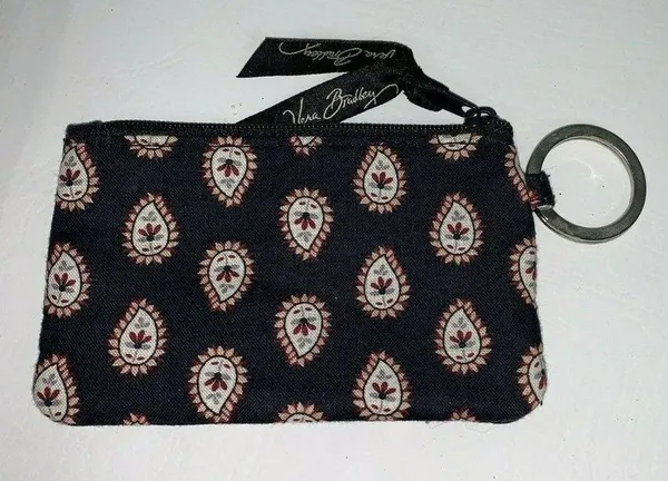 Vera Bradley Classic Black Zip Id Coin Case Retired - Image 2