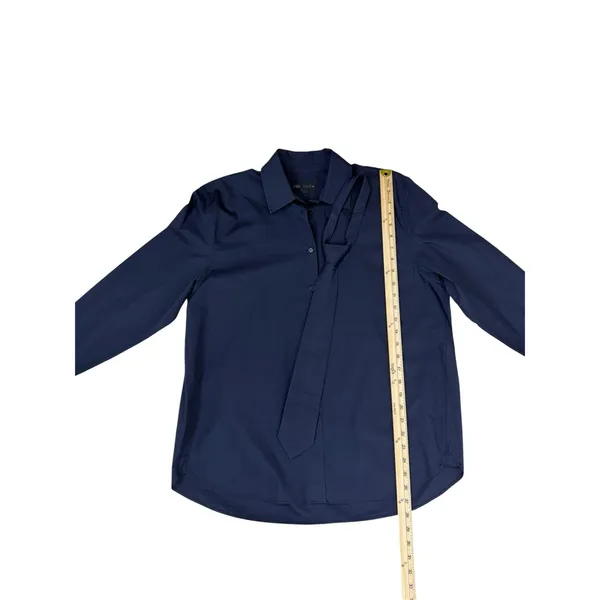 ZARA Women’s Blue Button Down Shirt Size S Long Sleeve Collared Top - Image 7