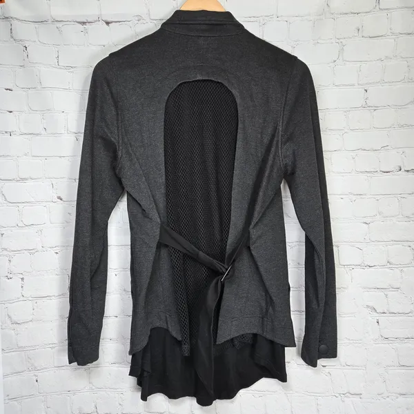 Cabi Charcoal Gray Mesh Back Jacket Womens Size Small Moto Style‎ 3184 - Image 2