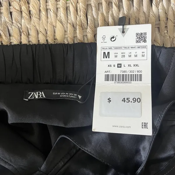 ZARA Women's Black Halter Tie Neck Mini Dress Medium LBD NEW‎ SHORT POLYESTER - Image 6