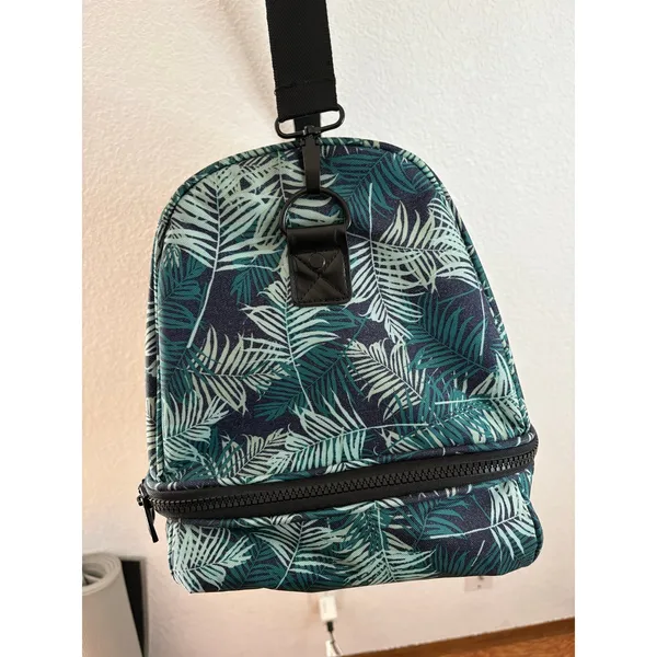 Calpak Travel Duffle Green Blue Black Palm Leaf With Lower Compartment - Image 2