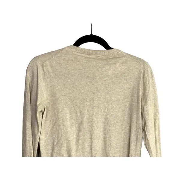 J.Crew Cotton Button Down Long Sleeve Crew Neck Sweater Cardigan S Cream #2304 - Image 5