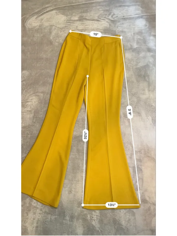 Express Flare Pants Yellow Mustard Work Office Casual 10 - Image 5