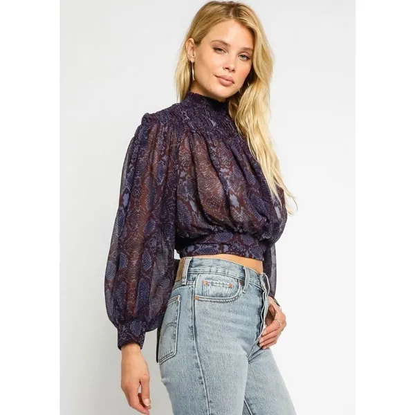 ✨Vici Elena Sheer Mock Neck Sz Medium Blouse✨ - Image 3
