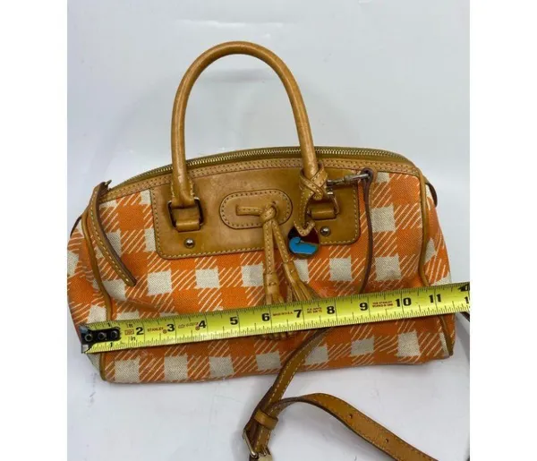 DOONEY & BOURKE Orange White Tote Crossbody Bag - Image 5