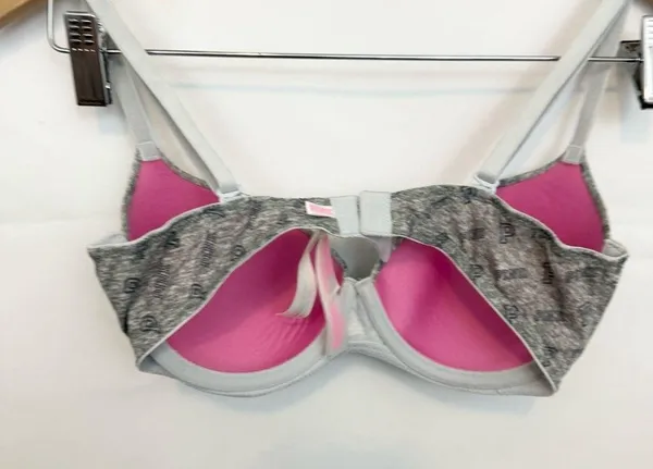 Victoria’s Secret PINK wear everywhere lightly lined gray logo bra 32C - Image 2