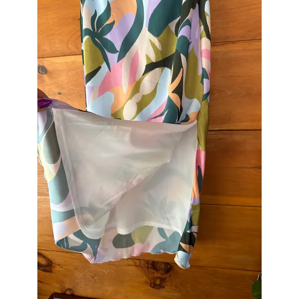 Lulus Midiana Abstract Floral Tie-Back Midi Dress Cruisewear Resort Extra Small - Image 4