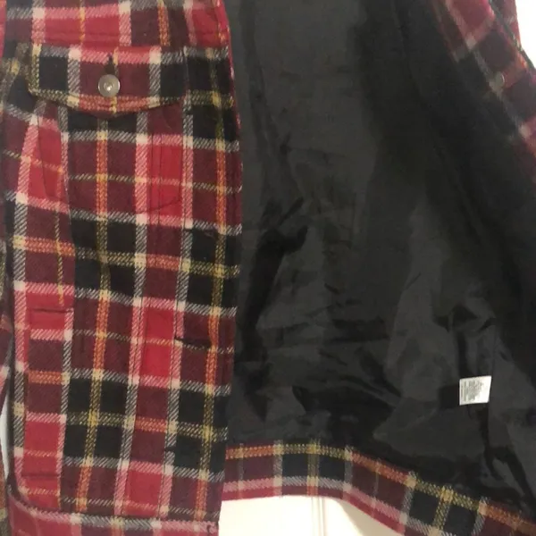 Plaid Wool Coat with Sherpa Collar - Image 4