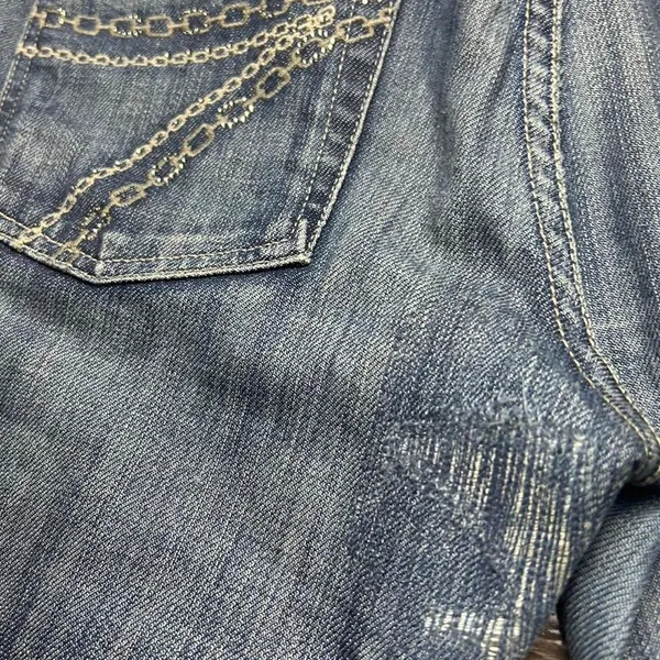 ✨ 7 For All Mankind Dojo Jeans 30x27 Faded Wash Wide Flare - Image 7