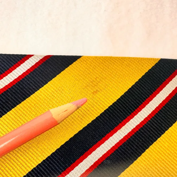 Land's End Mens Silk Tie Yellow Striped Multicolor Vintage Necktie Long Handmade - Image 8