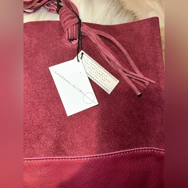 NWT Free People + Sundown Wilds Suede Nubuck Burgundy Bag - Image 6