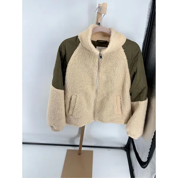 Jacqueline de Yong JDY Jdyiza Teddy Jacket Cream Sherpa Green Quilted XL - Image 9