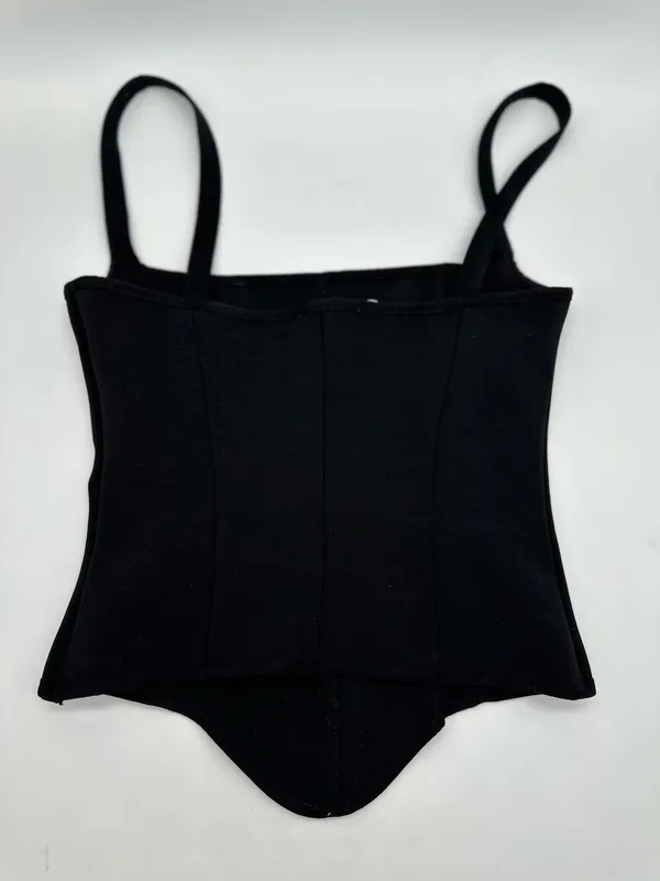 ZARA NWT Black Corset Tank Top Size Small | Square Neck Stretch Bustier Cami - Image 7