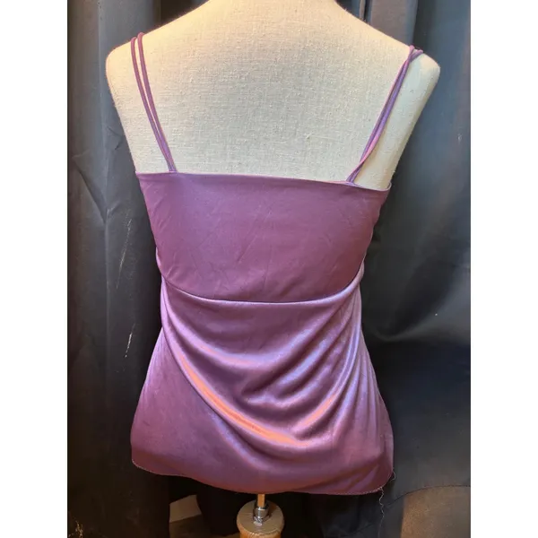 Corma Purple Lace Trim polyester Camisole Top‎ Double Spaghetti Strap One Size - Image 3