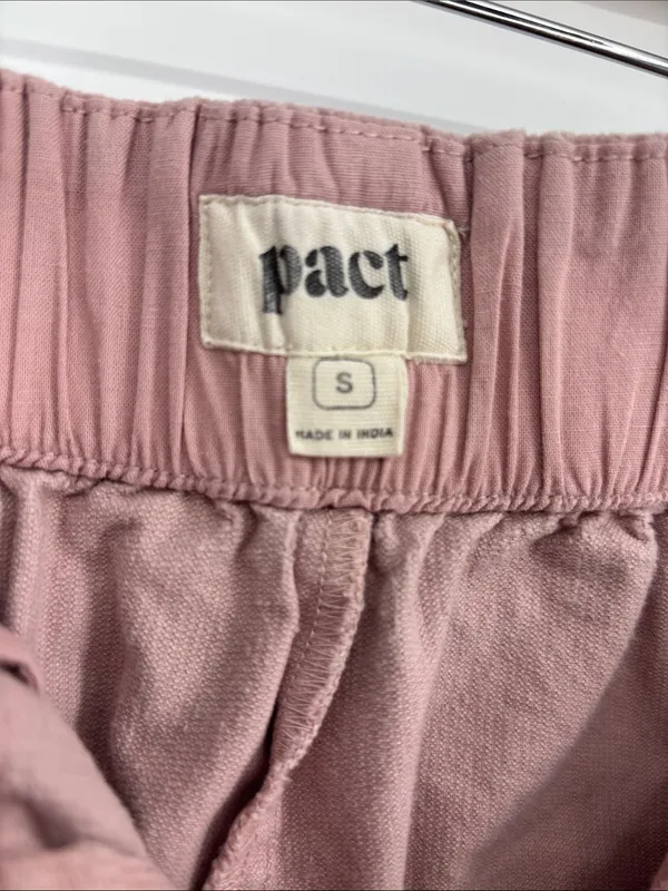 Pact Organic Cotton Pink Wide Leg Corduroy Pants Women's Size Small in Pink - Image 4