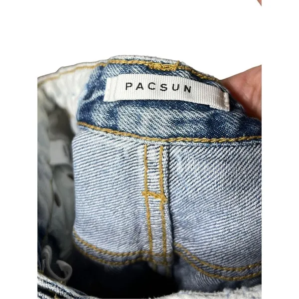 PacSun Womens 90s Boyfriend Jeans Blue Wash‎ Bleach Spots High Waist Size 27 - Image 7
