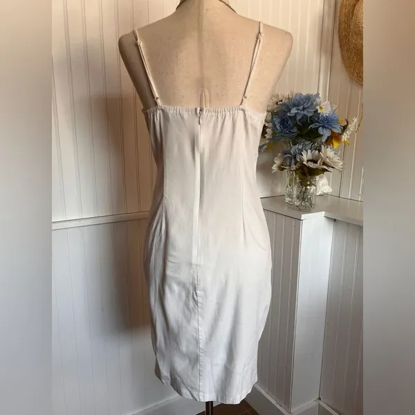 White Button Accent Dress - Image 3