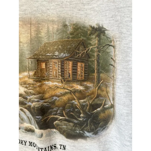 Vintage Jerzees Small T-Shirt Great Smoky Mountains, TN Gray Bear Womens Cotton - Image 10