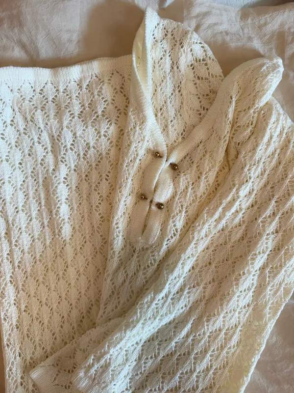 Beige crochet maxi dress cover up - Image 3