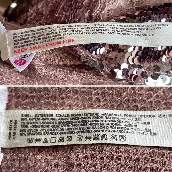 Free People Intimately Free Swinging Surpice pink sequin cami lace trim - XS - Image 11