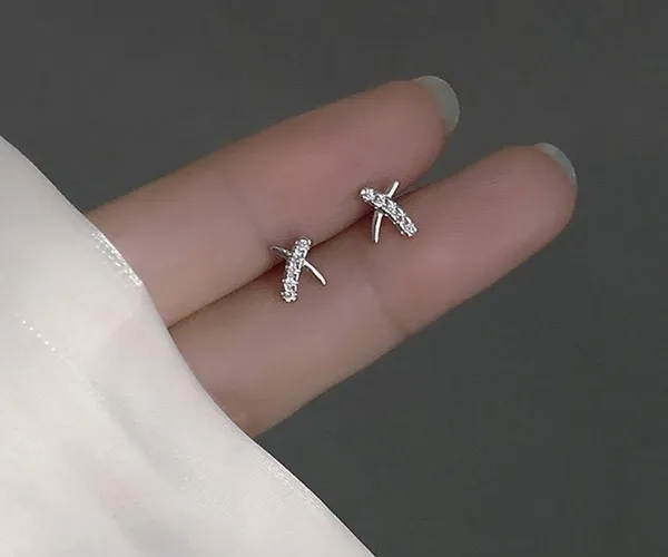 Exquisite Simple Tiny Stud Earrings for Women Silver - Image 3