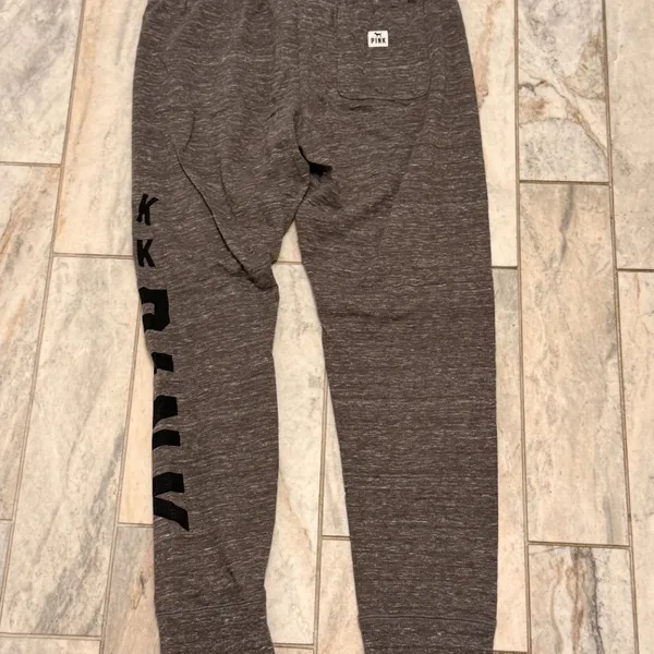 NEW Pink Victoria's Secret women's small gray/black jogger sweatpants - Image 3