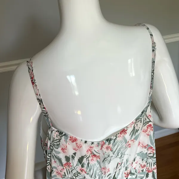 Women’s Chiffon Floral Maxi Dress Size 46 Boho Flowy Sleeveless Summer Dress - Image 3