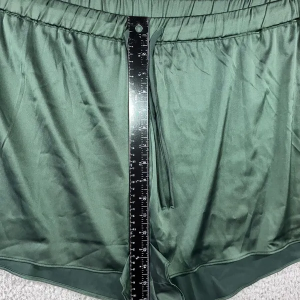 Old Navy Satin Pajama Shorts Womens XXL Green Minimalist Drawstring Sleepwear - Image 11