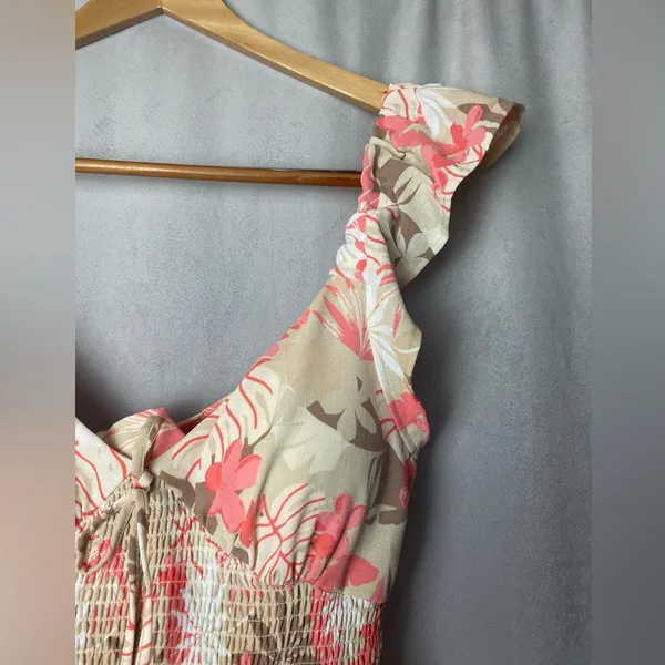 Madden NYC Juniors Cottagecore Floral boho feminine smocked minidress L - Image 3